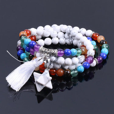 Chakra White Howlite 108 Mala Beads Bracelet-Your Soul Place